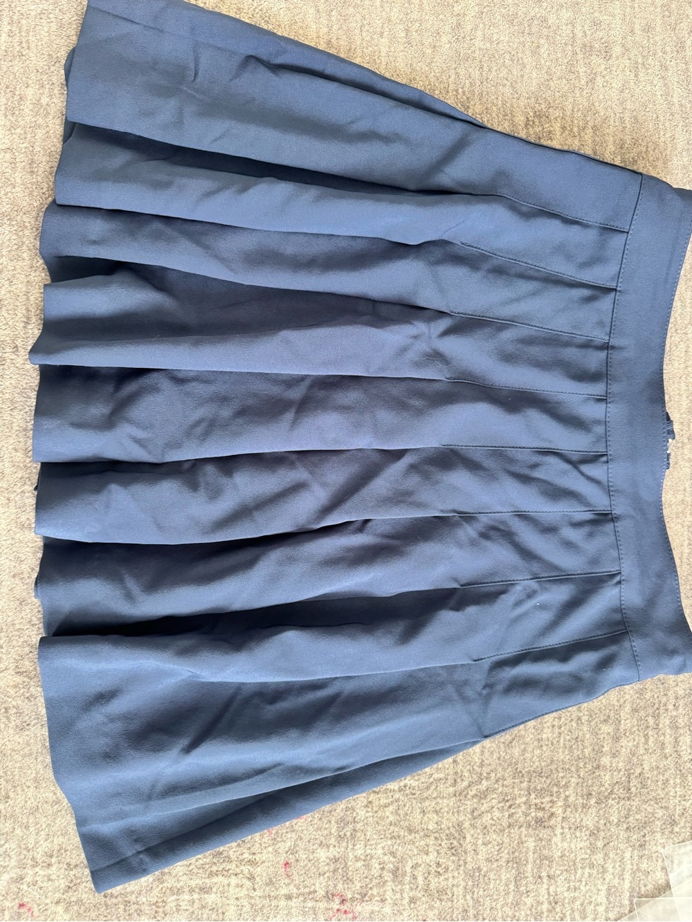 Love Tree Pleated Skater Skirt in Navy Blue